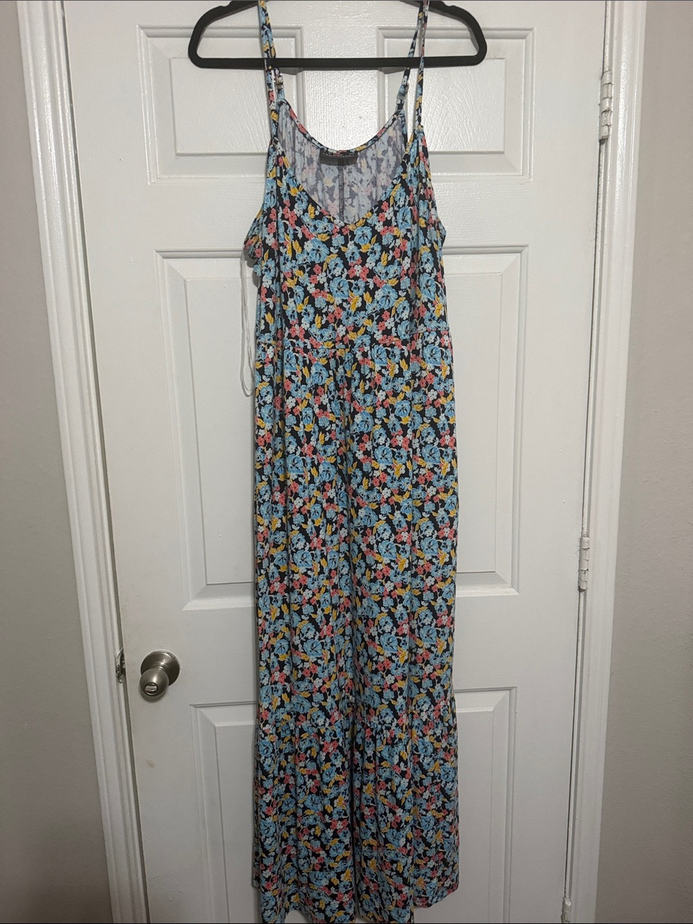Lane Bryant Blue Floral Spaghetti-Strap maxi dress